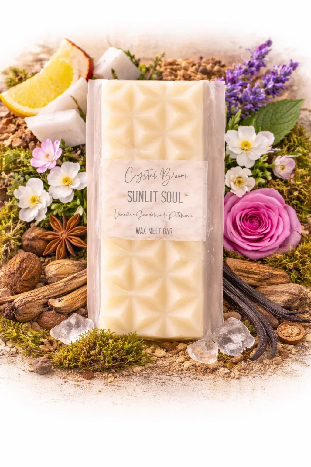Honey and Amber highly scented wax melt bar, handpoured with long lasting fragrance 