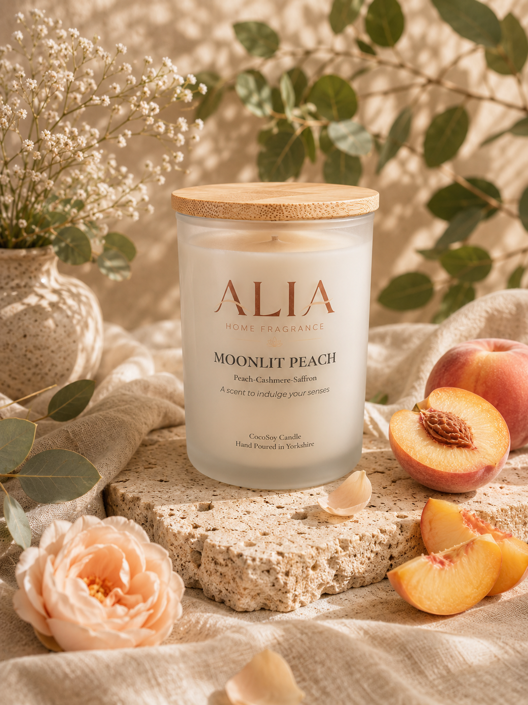 Moonlit Peach Coconut Soy Candle | Elevate Your Space with Luxurious Fragrance