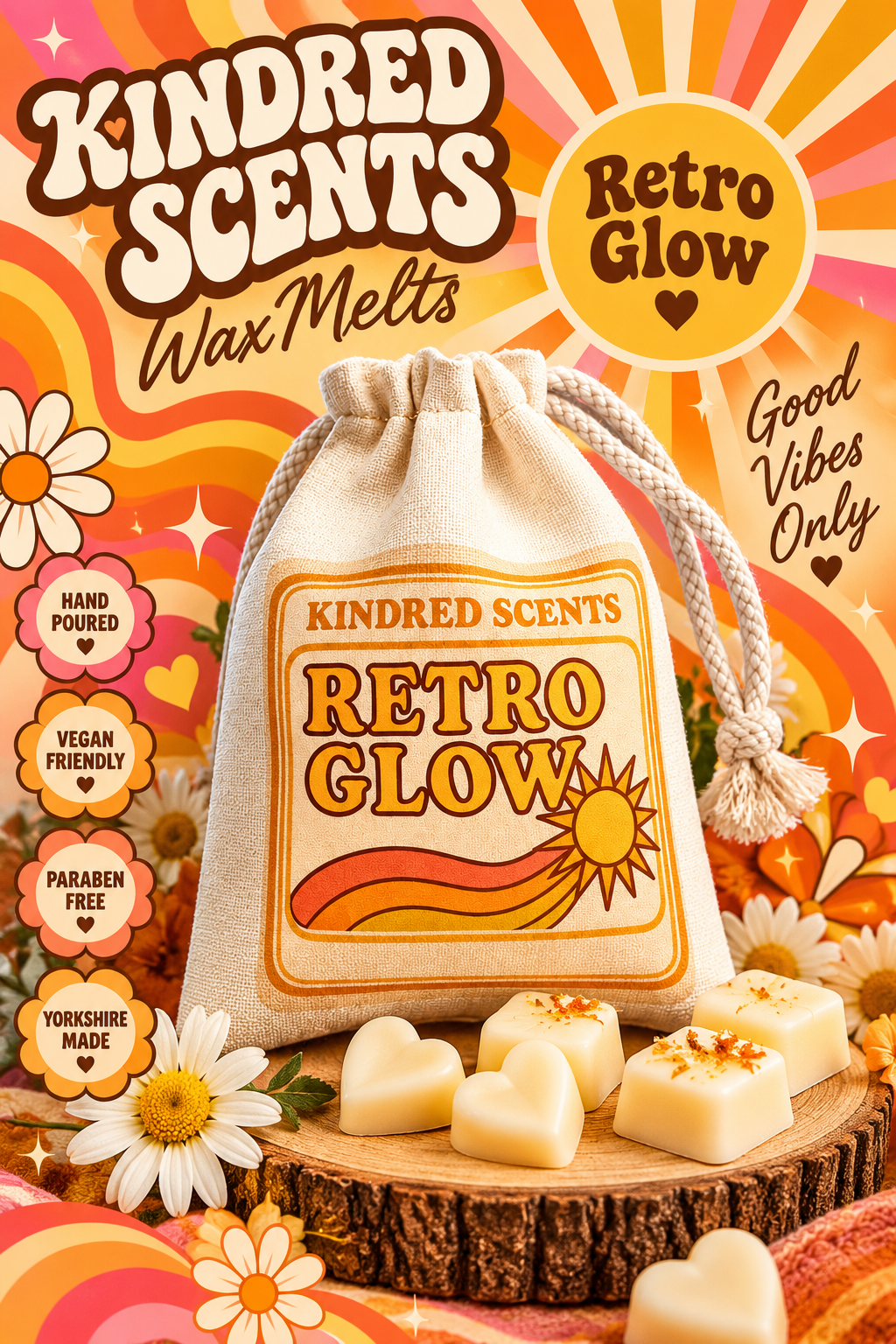Retro Glow Wax Melt pouch - approx 240g