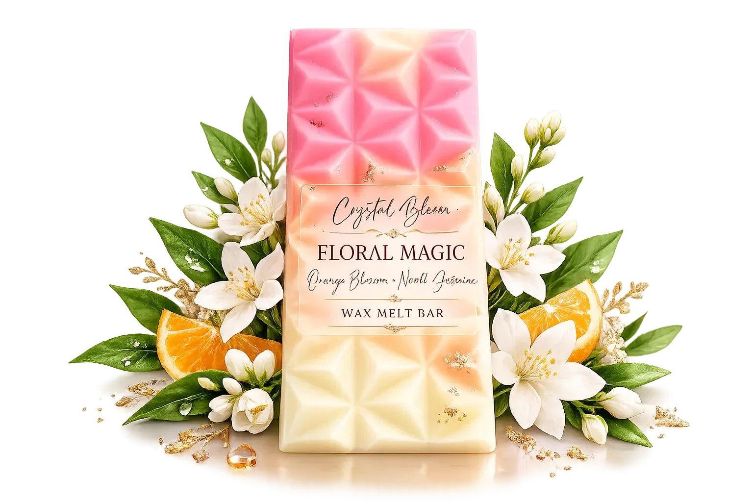 Orange blossom and neroli highly fragranced hand poured wax melt bar with long lasting scent