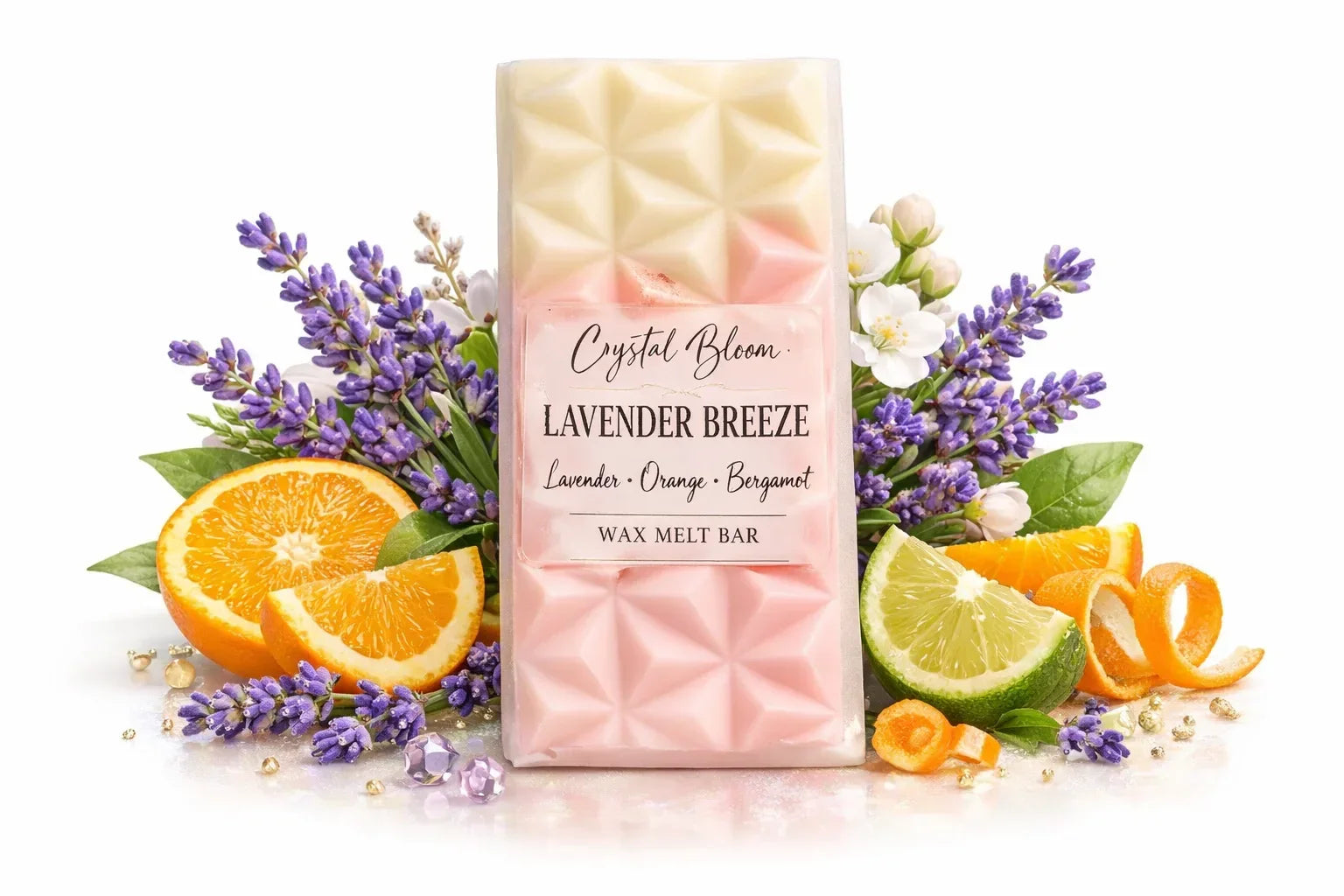 Lavender scented highly fragranced hand poured wax melt bar with long lasting fragrance 