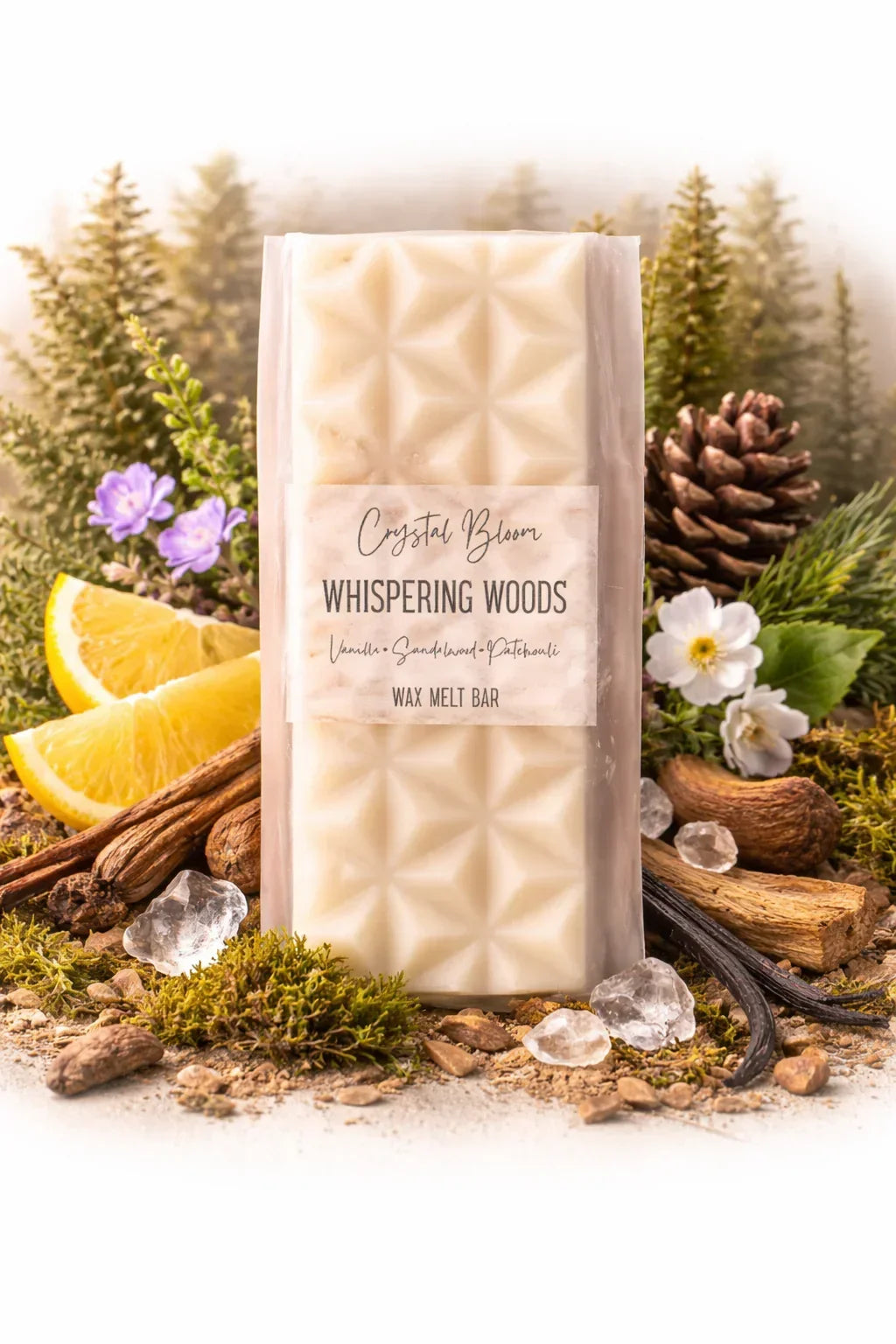 Vanilla and Sandalwood highly fragranced handpoured wax melt bar with long lasting fragrance 