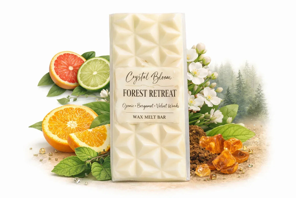 A fresh, woody highly scented hand poured wax melt bar with long lasting fragrance