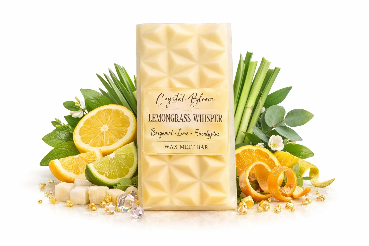 Lemongrass and lime spa like fragrance, highly scented wax melt bar, long lasting fragrance